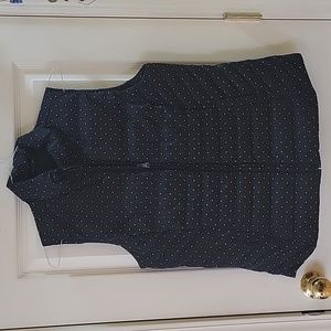 Like new Talbots black polka dot puff vest size M